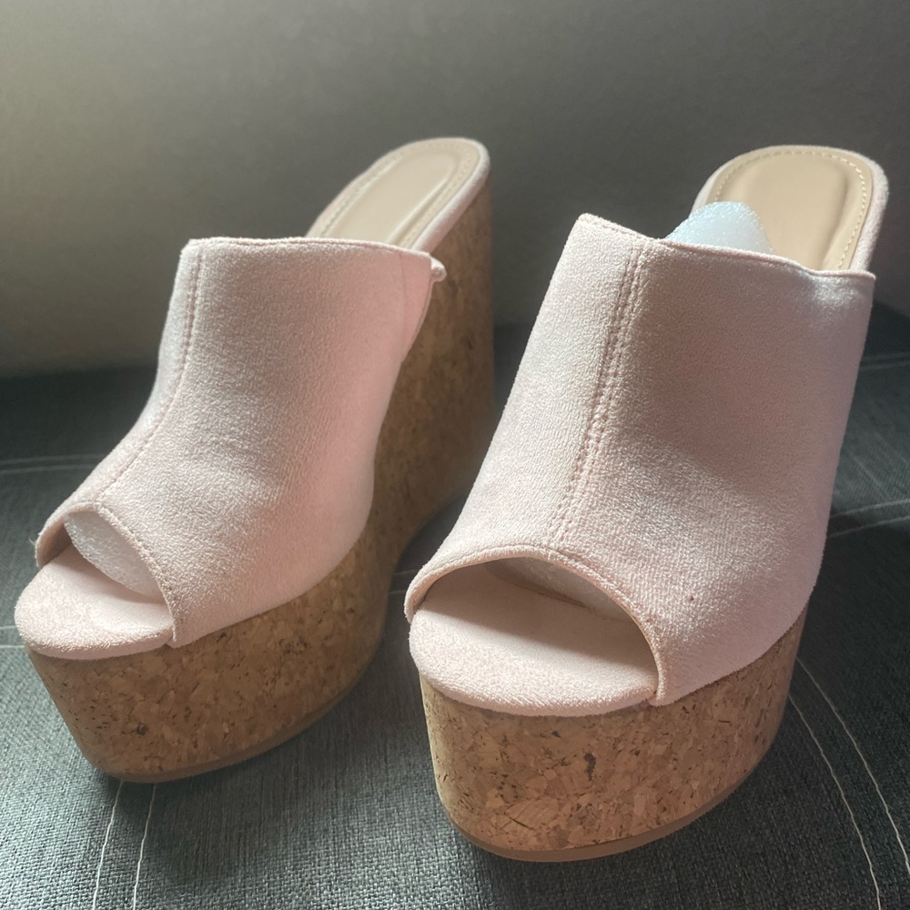 Women's Pink Platform Wedge Sandals
